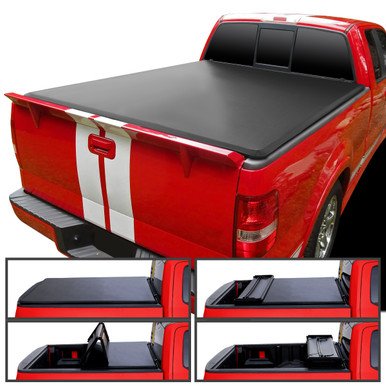 Dexso soft quad-fold tonneau cover on a classic Ford F-150