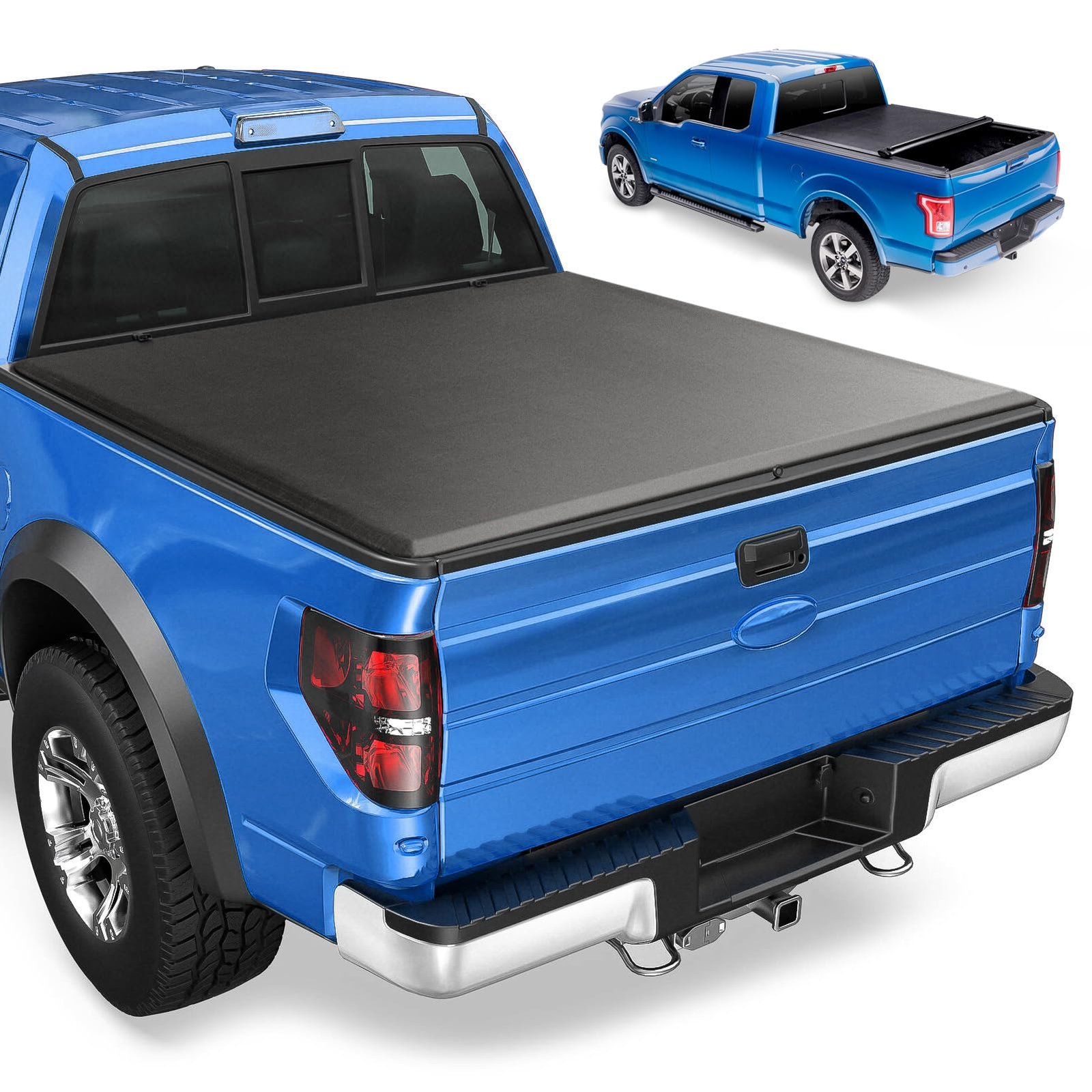 Dexso soft roll-up tonneau cover on an older-body Chevy Silverado